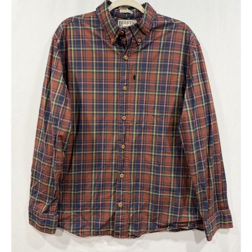 Duluth Trading Co Shirt Mens M Plaid Button Down Untucked LS Gorpcore Hiking